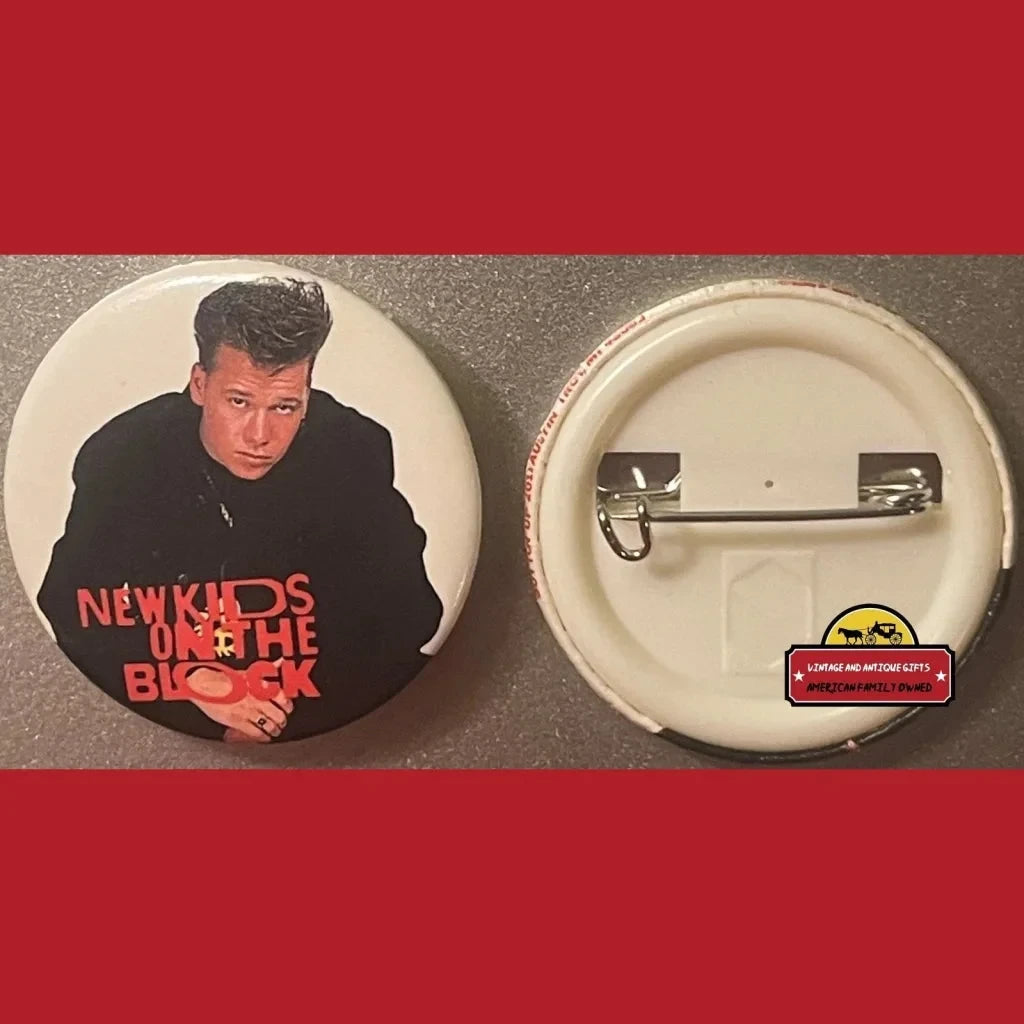Vintage 1980s New Kids on The Block Pin Donnie Wahlberg Boston MA NKOTB Advertisements Antique Collectible Items