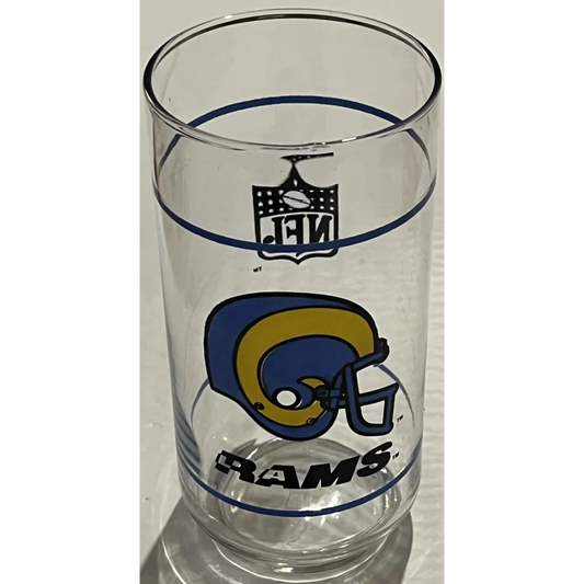 Vintage 1980s NFL and Mobil St Louis LA Rams Collectible Glass Collectibles Glass: