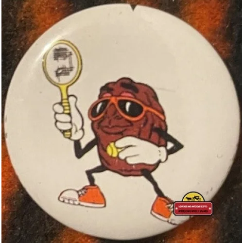 Vintage 1980s Tennis California Raisin Tin Pin Wow the Memories! Advertisements and Antique Gifts Home page Experience