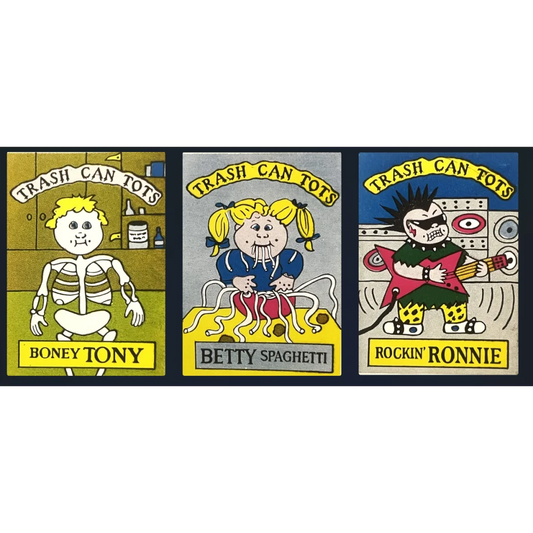 Vintage 1980s 🗑️ Trash Can Tots Stickers Madballs and Garbage Pail Kids Inspired - 1 Collectibles Antique