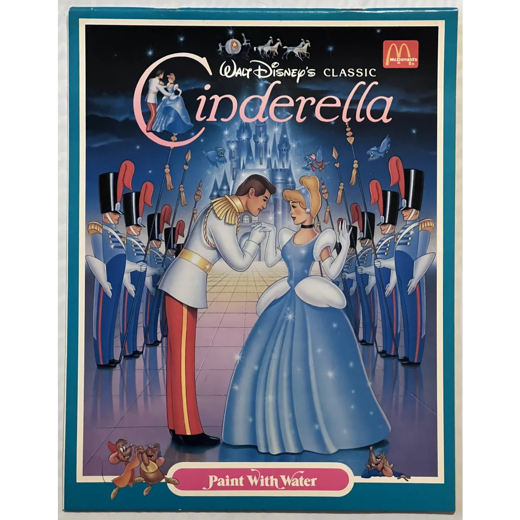 Vintage 1980s Walt Disney and McDonald’s Cinderella Paint with Water Book Collectibles Antique Collectible Items