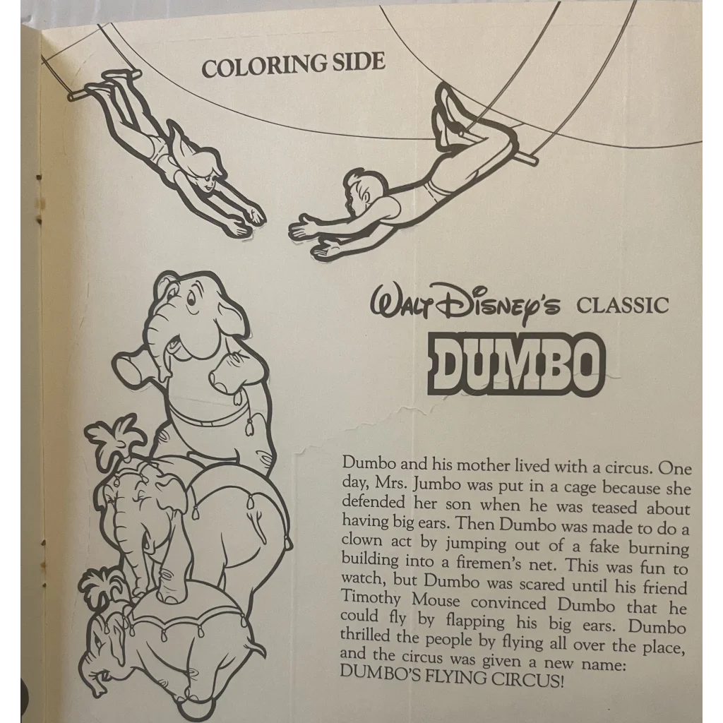 Vintage 1980s Walt Disney and McDonald’s Dumbo Press Out Book Adorable! Collectibles Antique Gifts Home page 1987