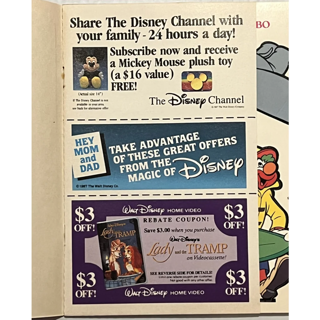 Vintage 1980s Walt Disney And Mcdonald’s Dumbo Press Out Book Adorable! - Collectibles - Antique Misc. Memorabilia. 1987