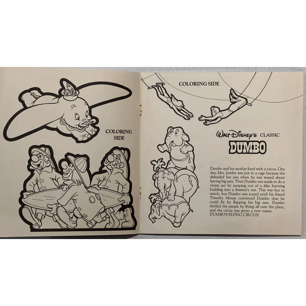 Vintage 1980s Walt Disney and McDonald’s Dumbo Press Out Book Adorable! Collectibles Antique Gifts Home page 1987