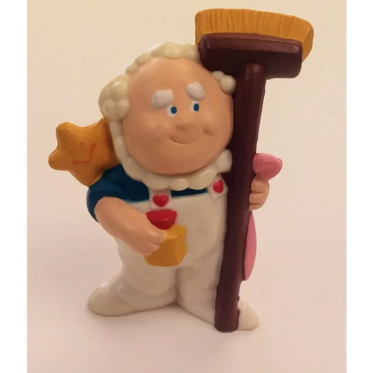 Vintage 1984 Care Bears mini figure of George Washington with broom and star