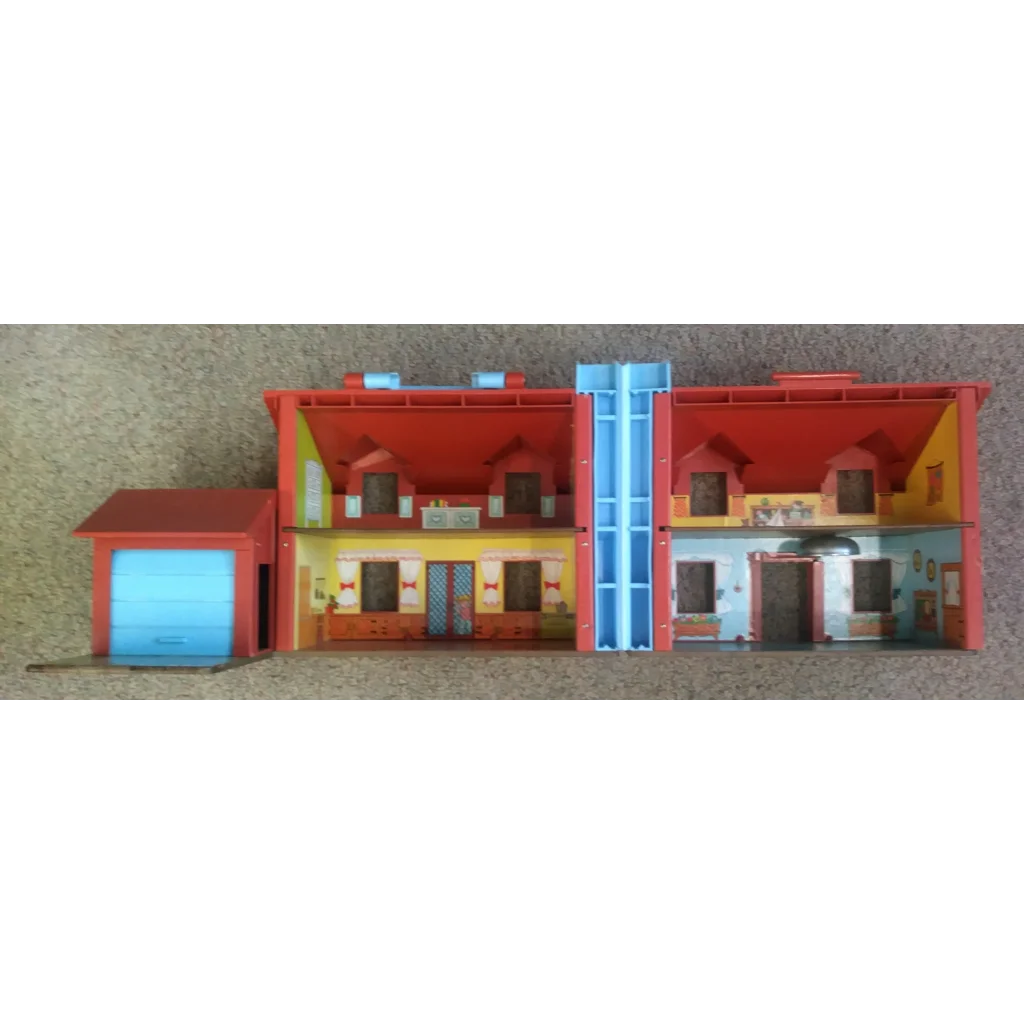 Vintage 1986 Fisher Price Little People Tudor House with colorful exterior