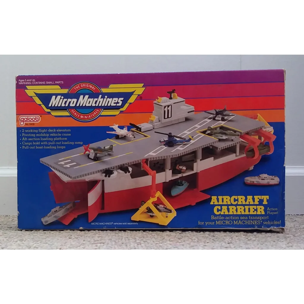 Vintage 1986 Galoob Micro Machines action playset aircraft carrier