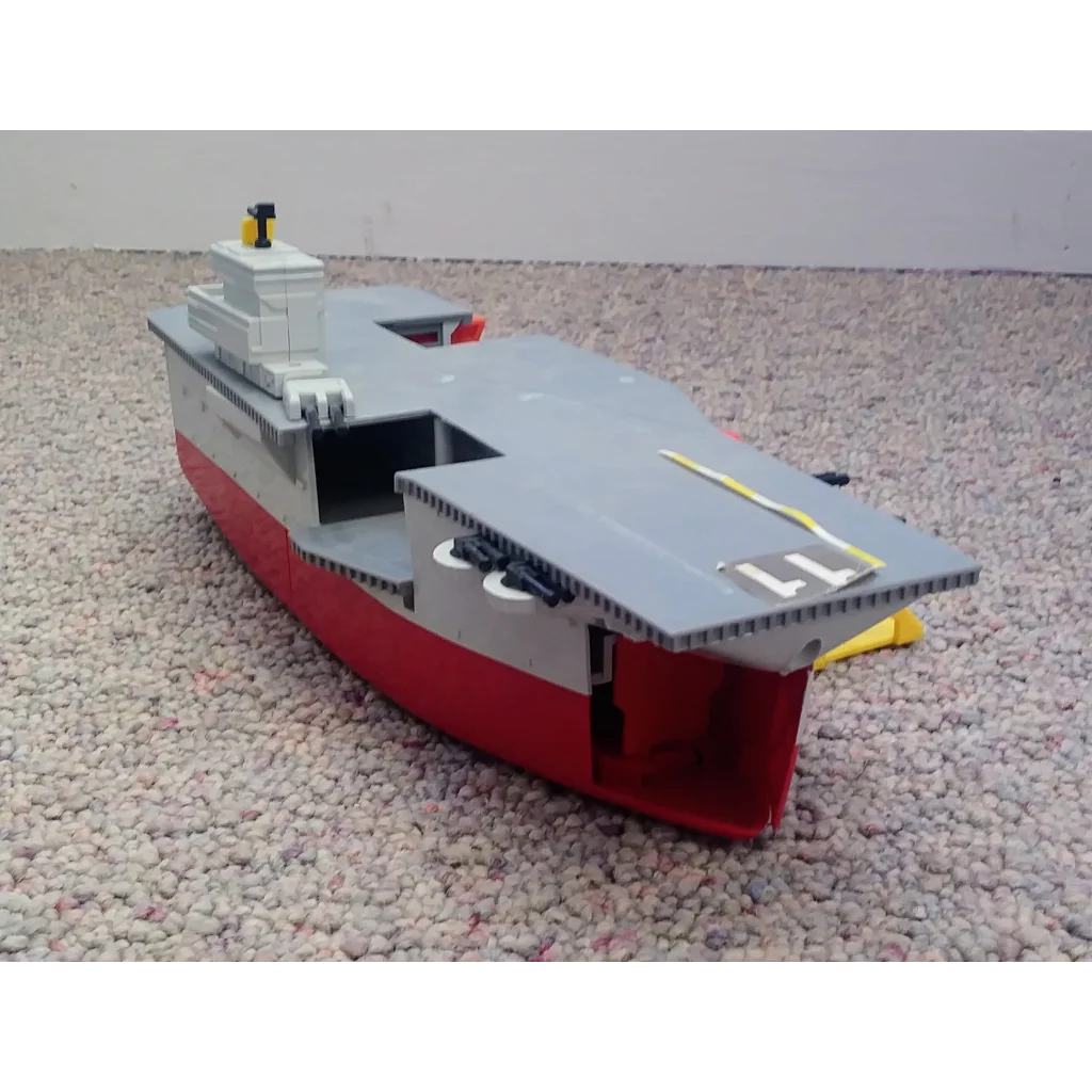 Vintage 1986 Galoob Micro Machines Action Playset with Lego aircraft carrier model