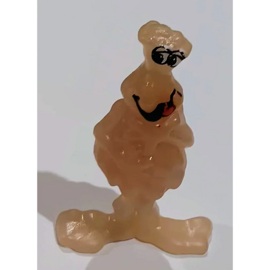 Vintage 1986 Soggy Kangaroo tan PVC figure with smiling face and glow-in-the-dark