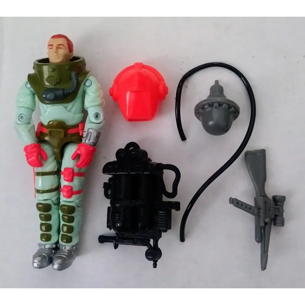 Vintage 1989 GI Joe action figure Deep Sea Diver Deep Six in green pink spacesuit