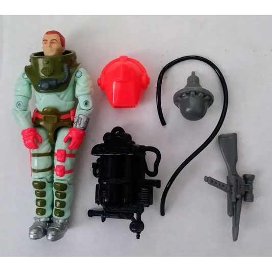 Vintage 1989 GI Joe action figure Deep Sea Diver Deep Six in green pink spacesuit