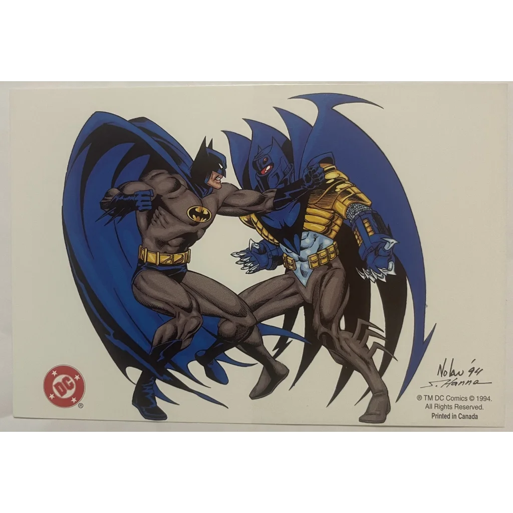 Vintage 1990s 🦇 Batman vs DC Comics Postcard Incredible Graham Nolan Art! Collectibles Stunning 90s