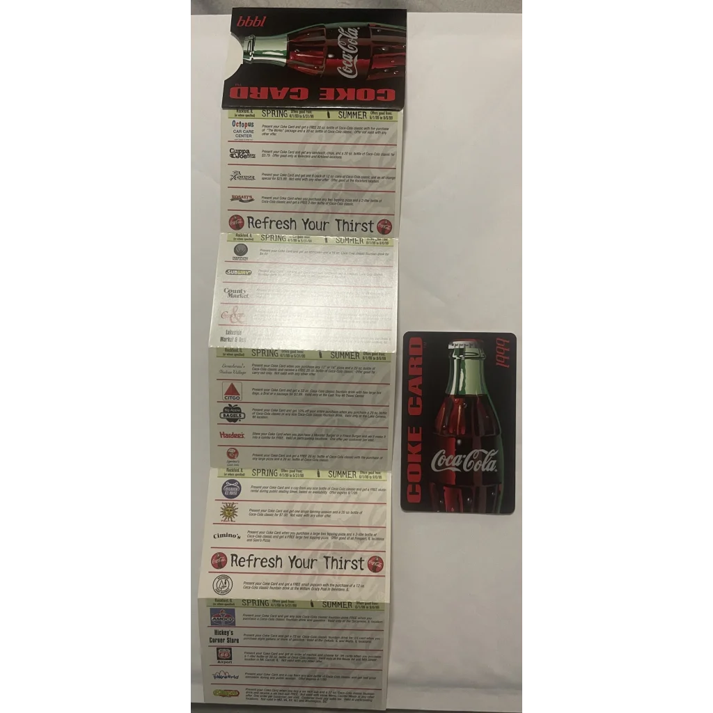 1999 Coca‑Cola Regional Promo Credit Card with Accordion Fold‑Out