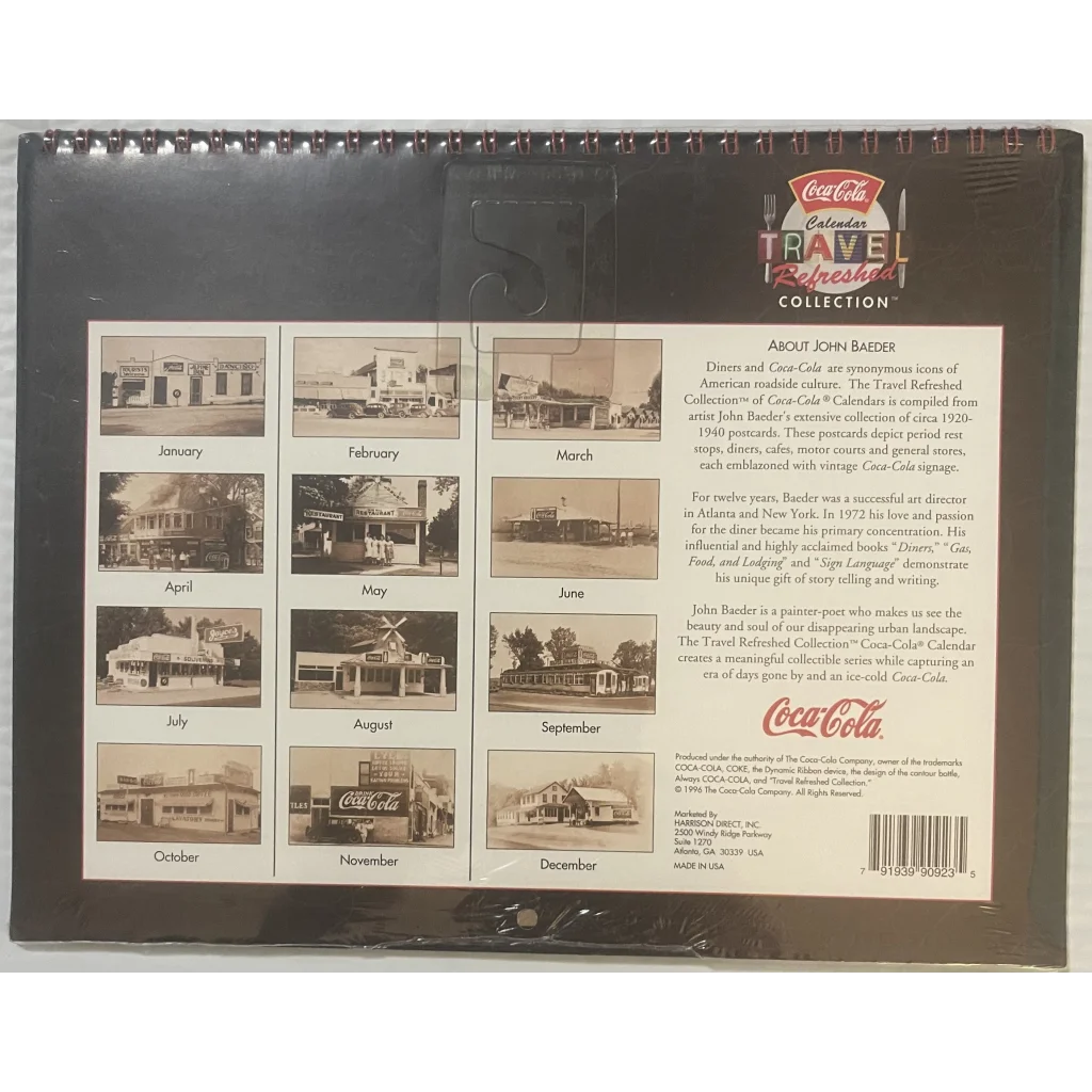Vintage 1990s Coke Coca Cola Travel Refreshed Calendar 1920s - 1940s Americana! Advertisements Antique Collectible