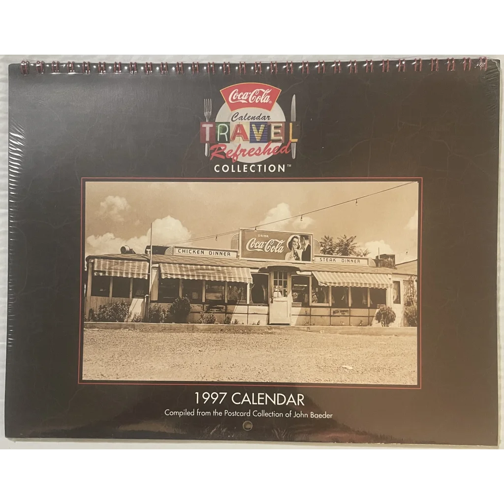 Vintage 1990s Coke Coca Cola Travel Refreshed Calendar 1920s - 1940s Americana! Advertisements Antique Collectible