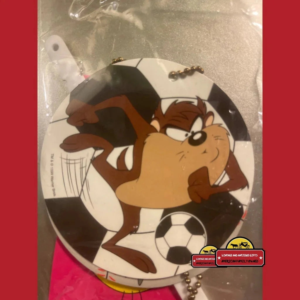 Tasmanian Devil pin with soccer ball design from Rare 1999 Looney Tunes keychains