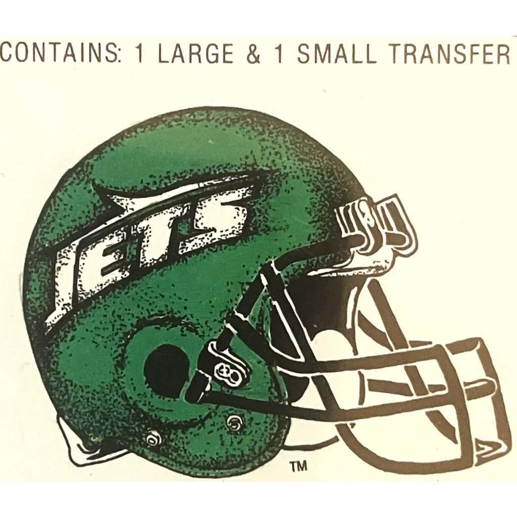 Green New York Jets football helmet with facemask for cool antique gifts and temporary tattoos