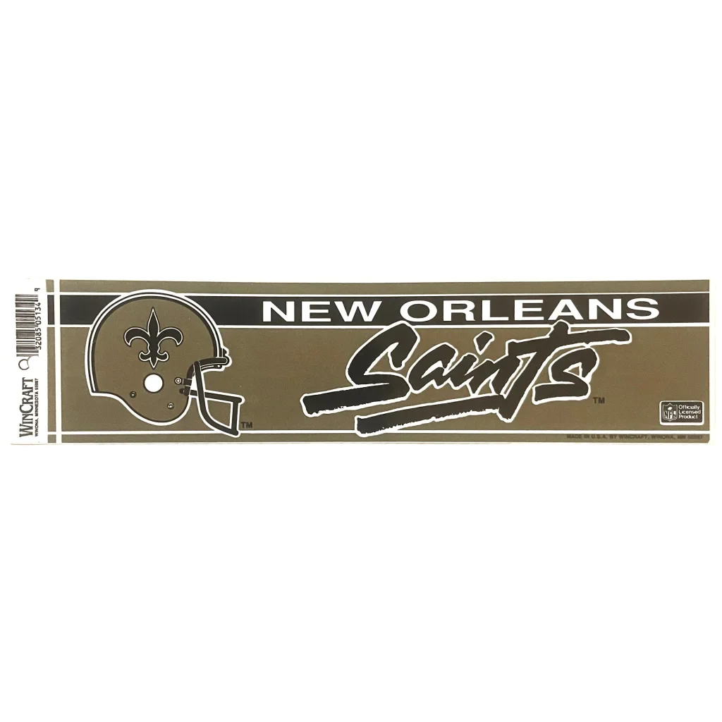 Vintage New Orleans Saints bumper sticker reviving 90s fan spirit with team logo