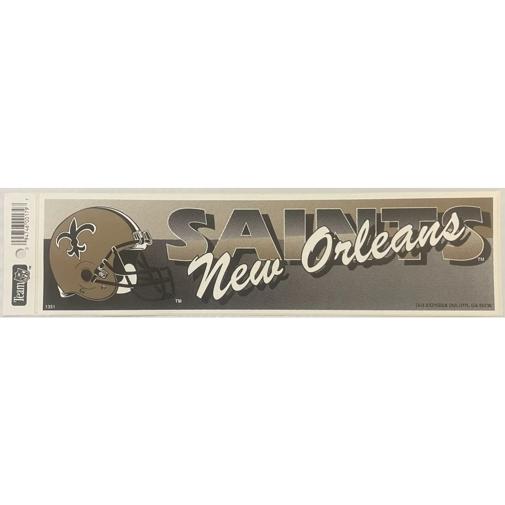 Vintage New Orleans Saints bumper sticker showcasing the team logo and 90s vibe