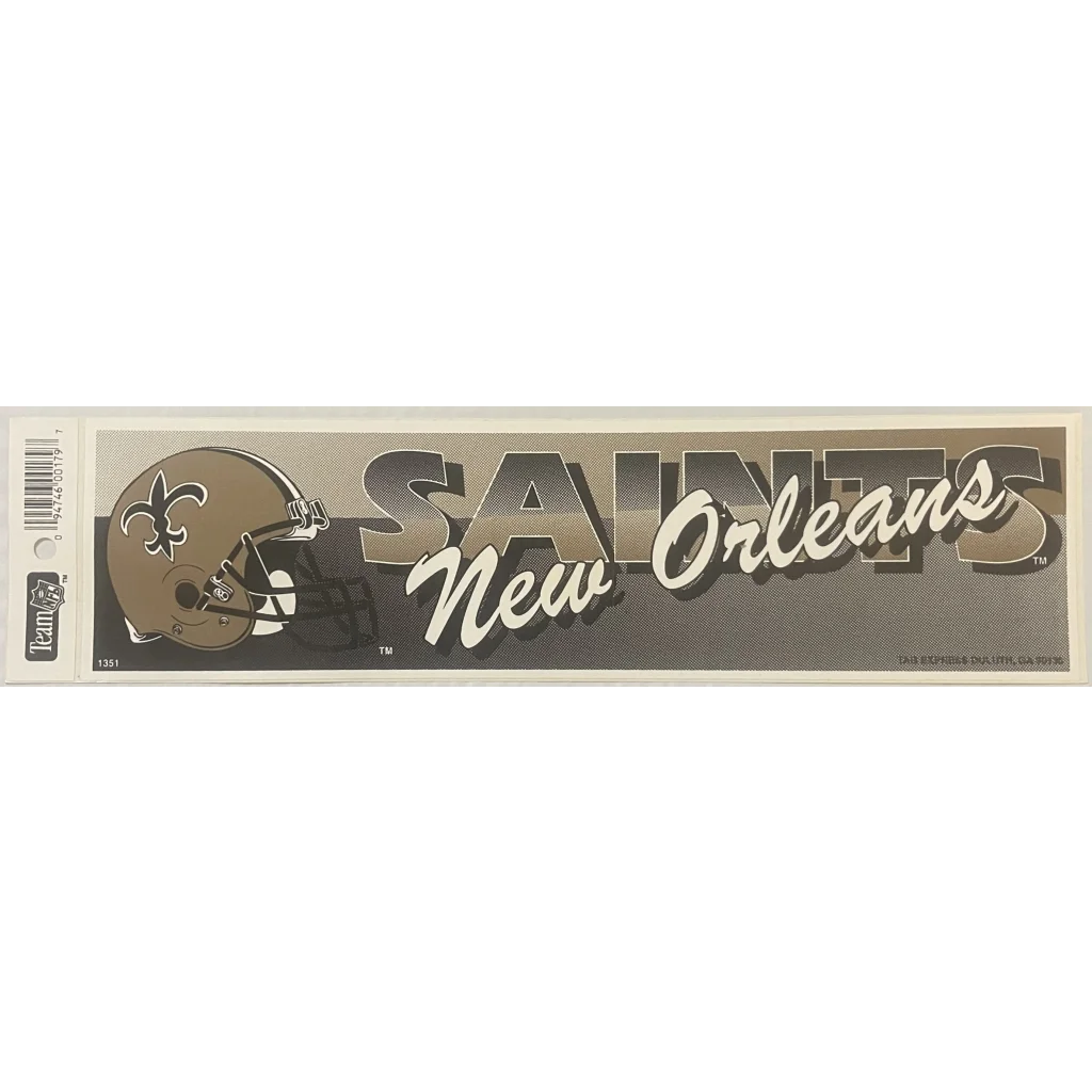 Vintage 1990s NFL Officially Licensed New Orleans Saints Bumper Sticker Collectibles Antique Collectible Items |