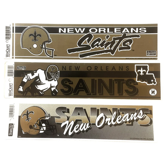 Vintage 1990s 🏈 NFL Officially Licensed New Orleans Saints Bumper Sticker Collectibles and Antique Gifts Home page