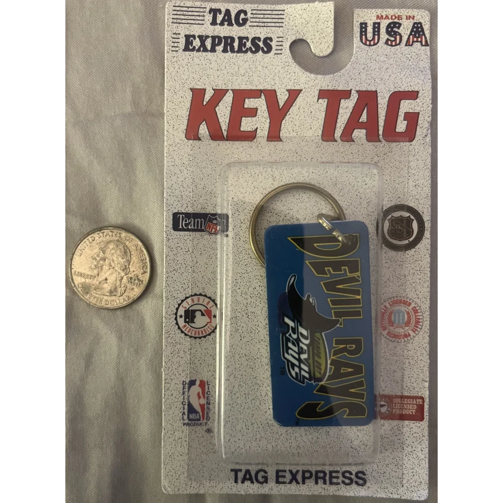 Vintage 1990s ⚾ Tampa Bay Devil Rays Keychain Key Chain MLB Memorabilia! Collectibles Collectible