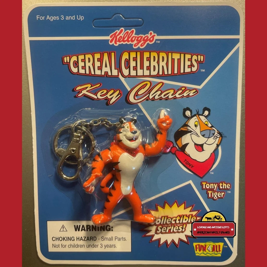 Vintage 1990s Tony the Tiger Cereal Celebrities Collectible Keychain Key Chain Advertisements Antique Items