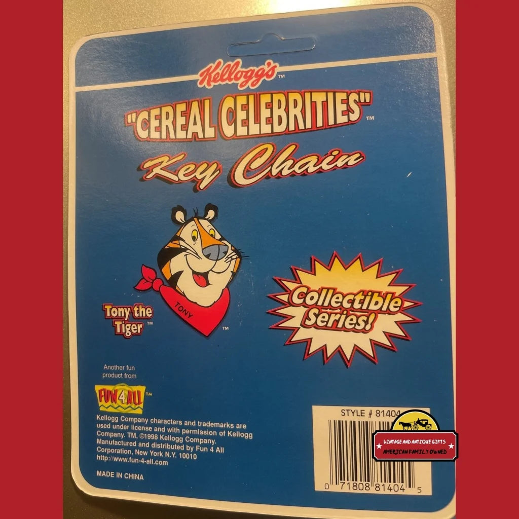 Vintage 1990s Tony the Tiger Cereal Celebrities Collectible Keychain Key Chain Advertisements Antique Items