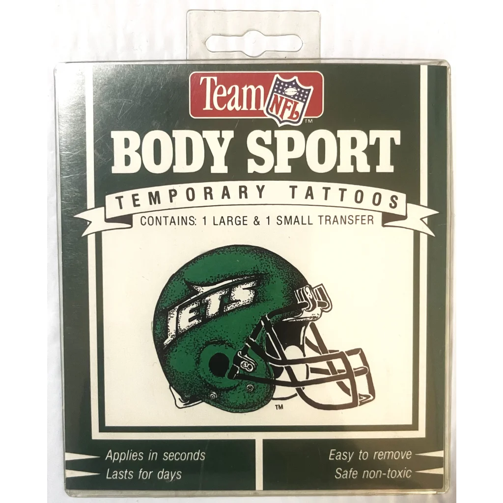 Vintage 1990s 🏈 NFL New York Jets Temporary Tattoos Amazing Image! Collectibles Antique Collectible Items | Memorabilia