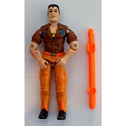 Vintage 1991 GI Joe Action Figure Grunt in orange brown uniform with gold accessories