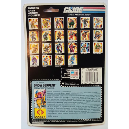 Vintage 1991 GI Joe Snow Serpent cobra action figure with camo and guns