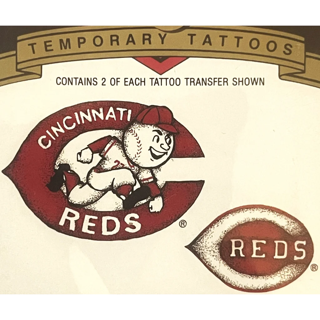Vintage 1992 ⚾ MLB Cincinatti Reds Temporary Tattoos Mr. Red Fan Memorabilia! Collectibles Antique Collectible Items |