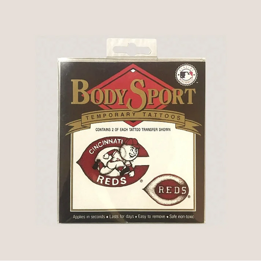 Vintage Reds temporary tattoos for MLB Cincinnati Reds fans and collectors