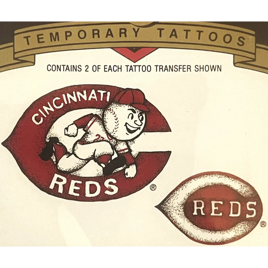 Vintage 1992 ⚾ MLB Cincinatti Reds Temporary Tattoos Mr. Red Fan Memorabilia! Collectibles Cincinnati Temp Tattoos: