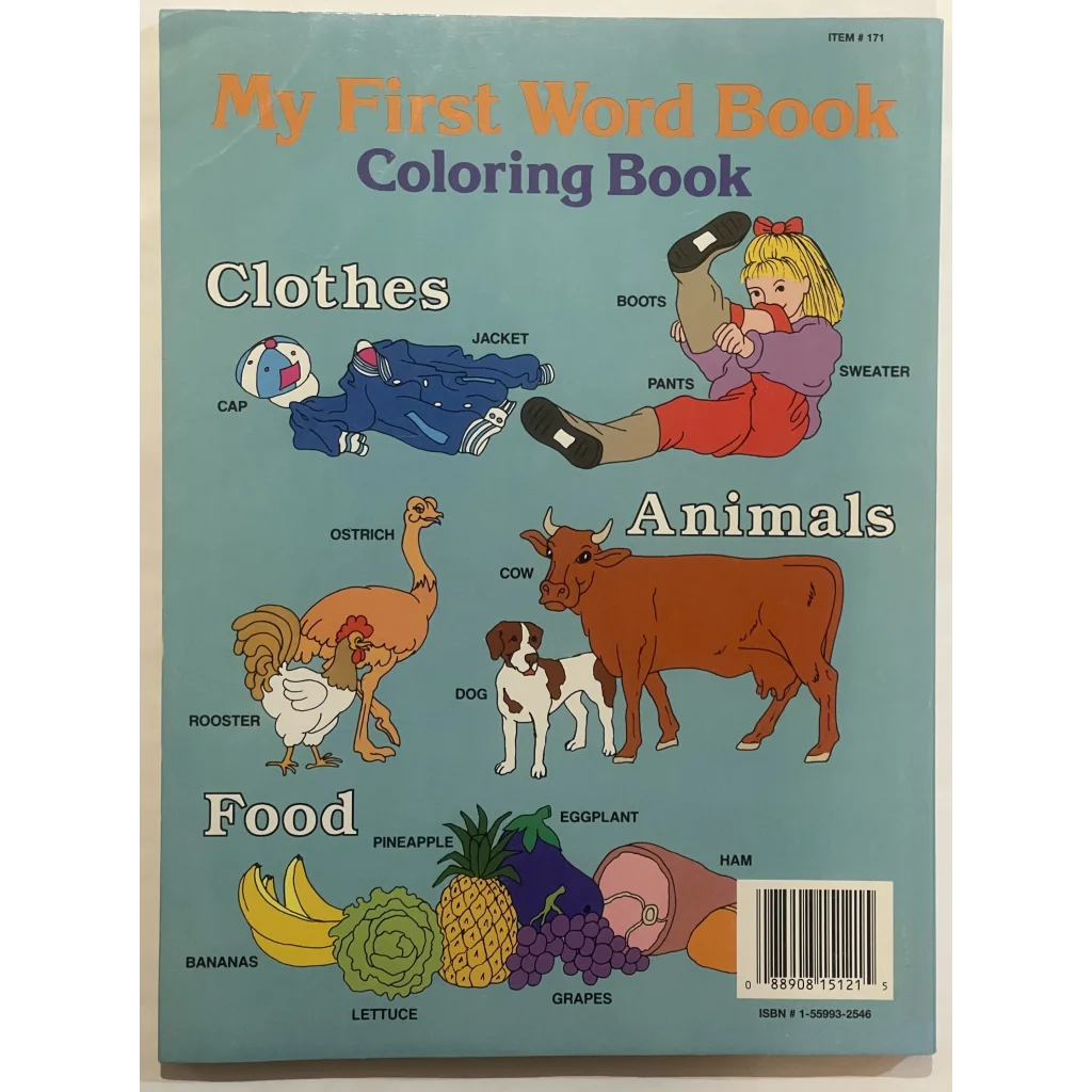 Vintage 1993 My First Word Book Coloring Glimpse Into Past! - Collectibles - Antique Misc. And Memorabilia. And Gifts