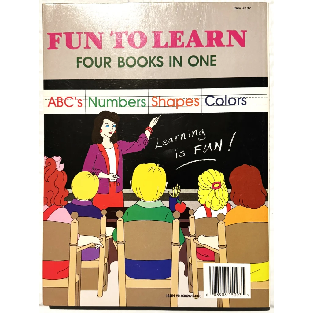 Colorful cover of Fun to Learn coloring book set with ABC’s, Numbers, Shapes, Colors