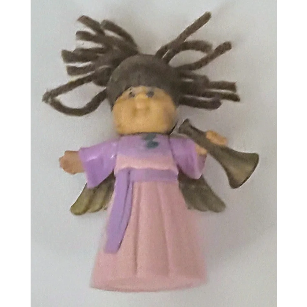 Vintage 1994 Cabbage Patch Kids Angel Happy Meal Toy with brown hair and purple dress