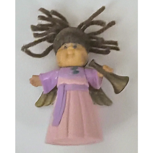 Vintage 1994 Cabbage Patch Kids Angel Happy Meal Toy with brown hair and purple dress