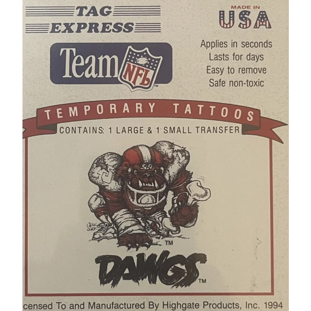 Vintage 1994 NFL Cleveland Browns Dawg Pound Temporary Tattoos Fan Memorabilia! Collectibles Antique Collectible Items |
