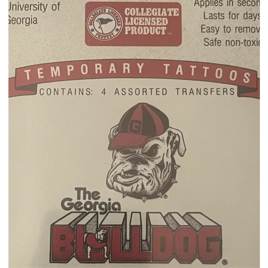 Vintage 1994 NCAA College Football 🏈 Georgia Bulldogs 🏆 Temporary Tattoos Collectibles Collectible