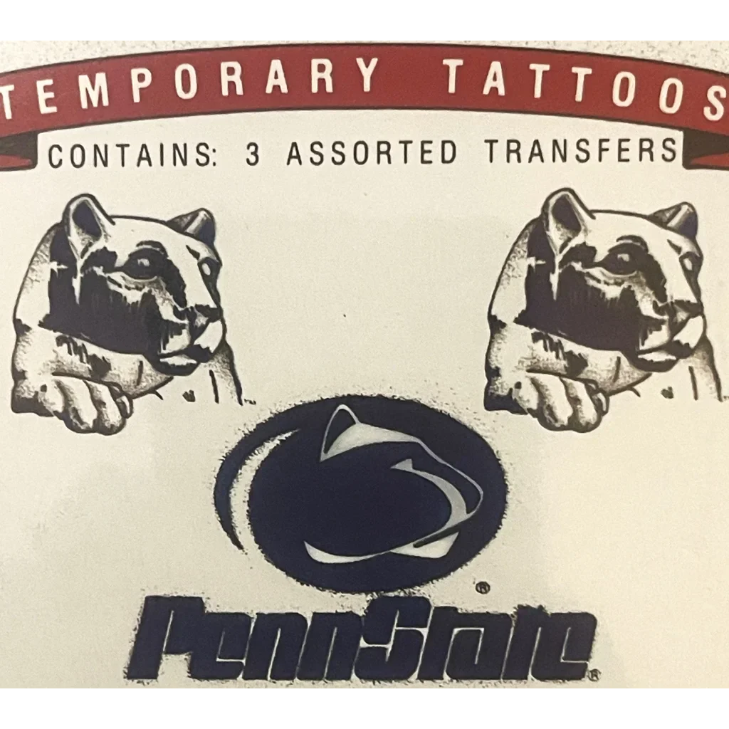 Vintage 1994 🏈 NCAA College Football Penn State Nittany Lions Temporary Tattoos Collectibles Exclusive – A Blast