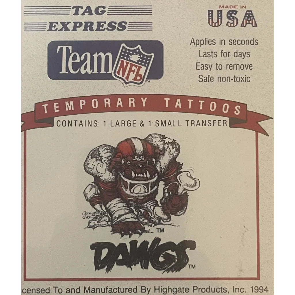 Cleveland Browns Dawg Pound temporary tattoos featuring a fierce dog mascot design