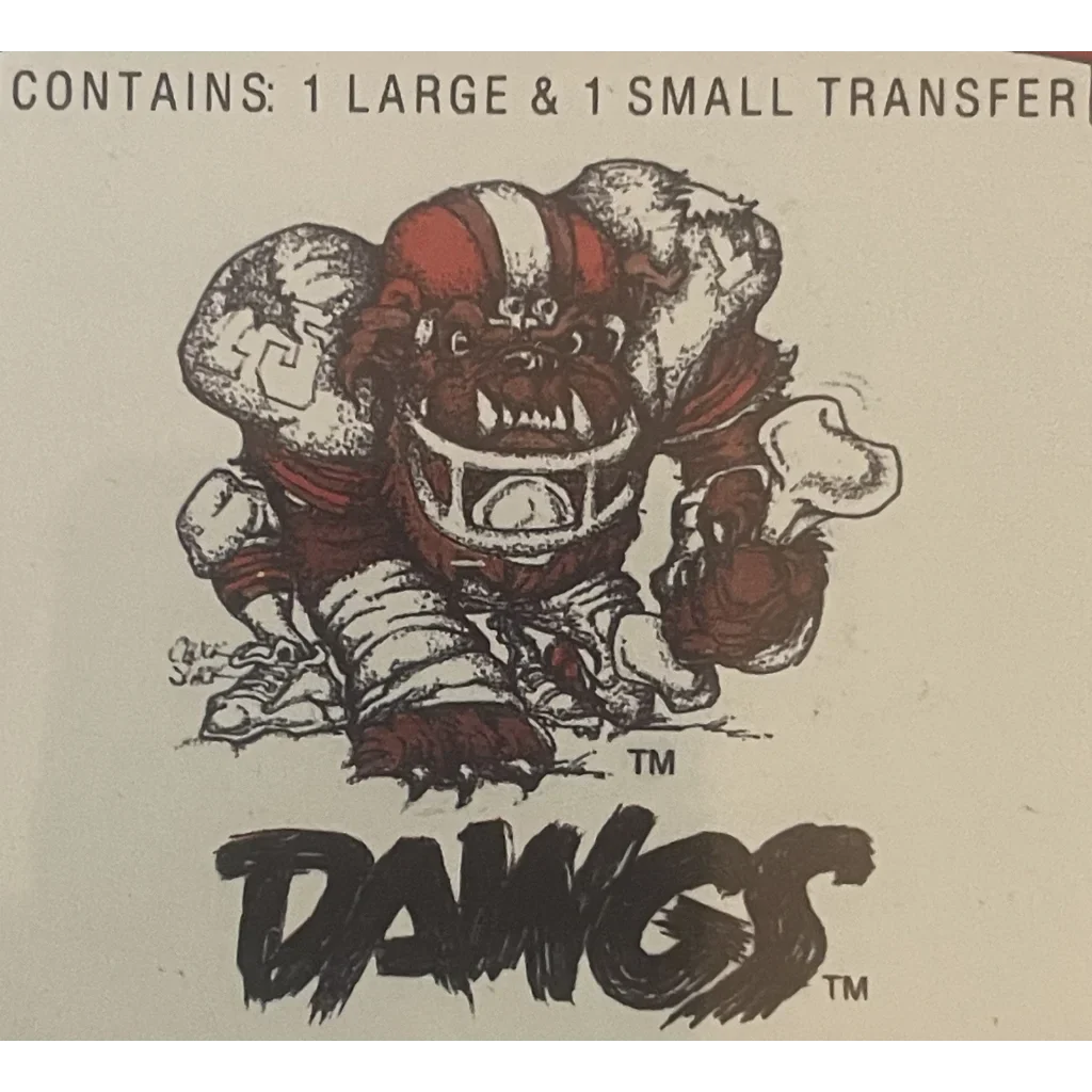 Fierce Cleveland Browns bulldog mascot in football gear with DAWGS text for temporary tattoos