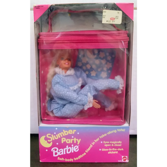 Vintage 1994 Slumber Party Barbie doll in blue starry PJs, sealed box