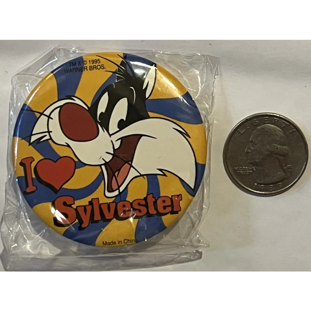 Vintage 1995 Looney Tunes Pin I love Sylvester Unopened in Package! Collectibles and Antique Gifts Home page Rare