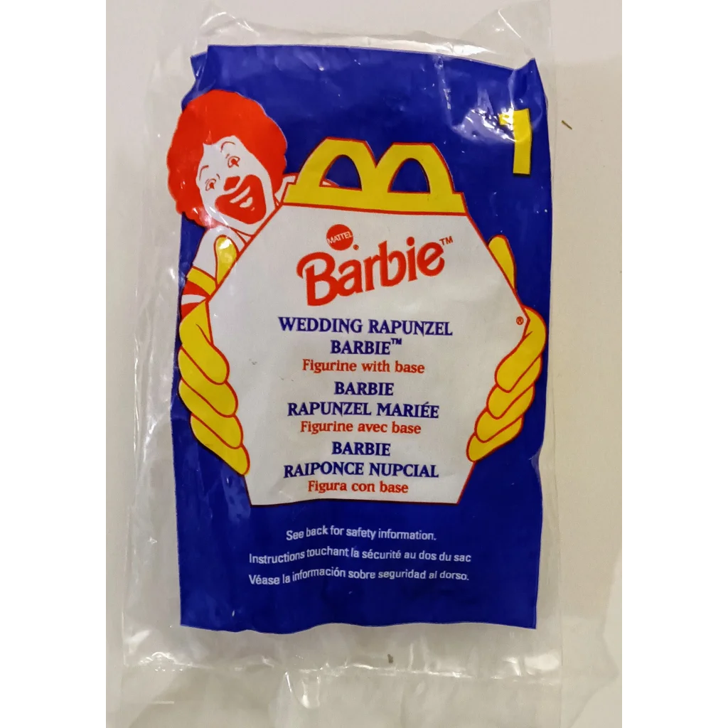 Vintage 1996 McDonalds Wedding Rapunzel Barbie Happy Meal Toy figurine