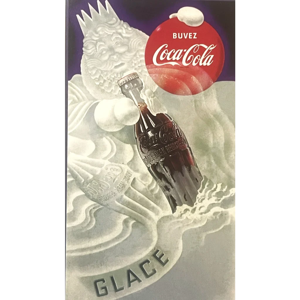 Vintage 1997 🎄 Coke Coca Cola Glace Postcard Made in USA 🎅 Santa for Canada! Advertisements Rare | Design