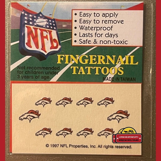 Vintage 1997 NFL Fingernail Tattoos Denver Broncos It’s Football Season!!! Advertisements and Antique Gifts Home page