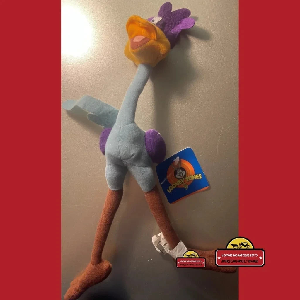 Vintage 1997 Looney Tunes Roadrunner Stuffy Stuffed Plush Toy Warner Bros. Advertisements Antique Collectible Items