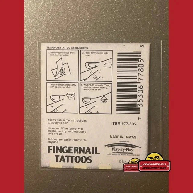 Vintage 1998 NHL Fingernail Tattoos for Red Wings fans with easy application guide